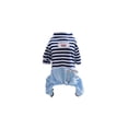 thumbnail image 2 of Methold Mono de algodón para mascotas con lazo a rayas, Universal, transpirable, lavable, Unisex, para interiores y exteriores, ropa para Ropa para mascotas Azul, 2 of 6