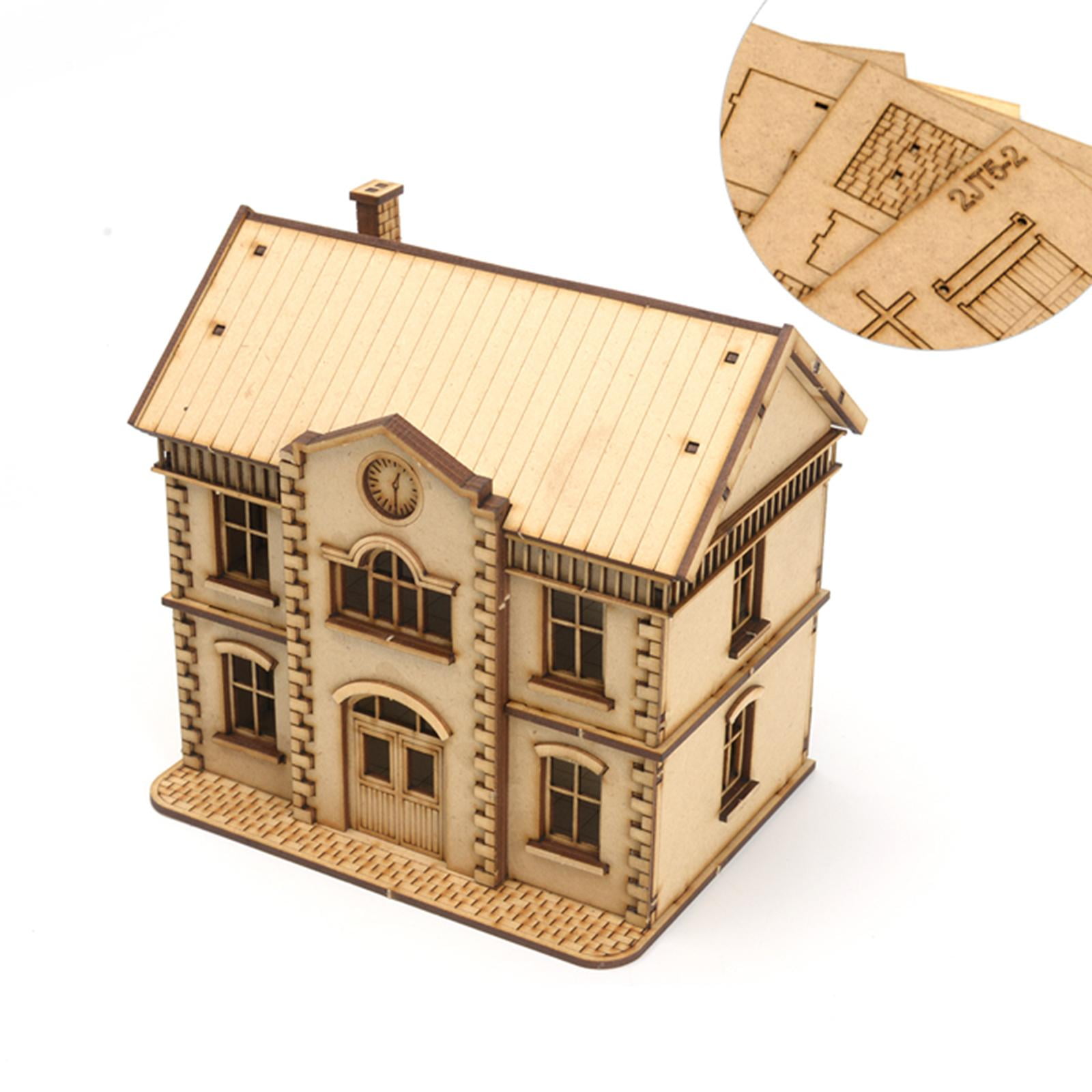 Building Models House Diorama Kits Wooden Material 1/72 Scale Collectible Educational Hobby Decor for Adults