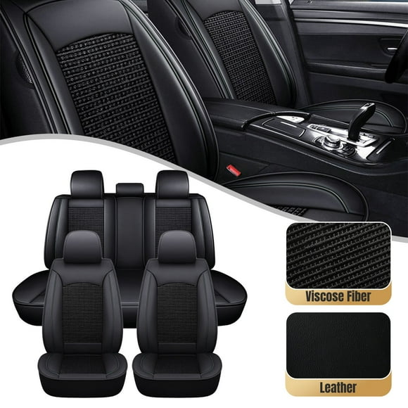 ALLTIMES For Toyota Camry Car Seat Cover Full Set PU Leather 5 Seat Cushion Protector for All Season