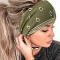 thumbnail image 3 of 3 uds. Diademas bohemias con estampado de moda Bandeau, diadema de algodón elástica para viaje, accesorios deportivos para el cabello para Yoga, 3 of 5