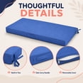 thumbnail image 3 of Millsilo 45" x 18" x 3" Outdoor Bench Cushion with Removable Cover, Water-Repellent UV Fade-Resistant Patio Cushion, High-Density Foam, Non-Slip Ties, Navy Blue, 3 of 10