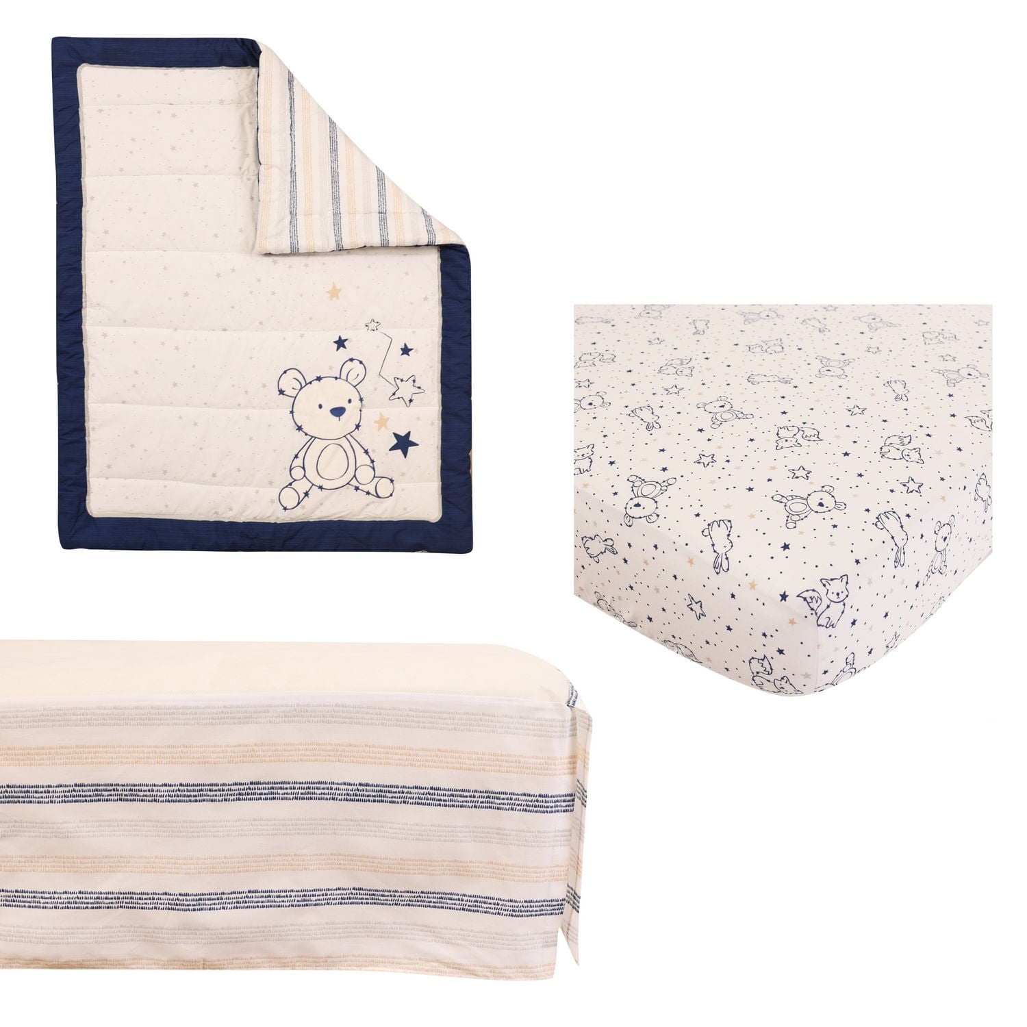 George Baby 3 Piece Crib Bedding Set, George Baby Crib Bedding Set