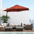 thumbnail image 2 of Outsunny 8.5FT Offset Patio Umbrella 360° Rotation Cantilever Parasol, Red, 2 of 10