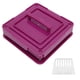thumbnail image 4 of Placa de cápsula vacía de 100 agujeros, placa de llenado de cápsulas en polvo, herramienta de llenado manual de cápsulas, color morado, 4 of 14