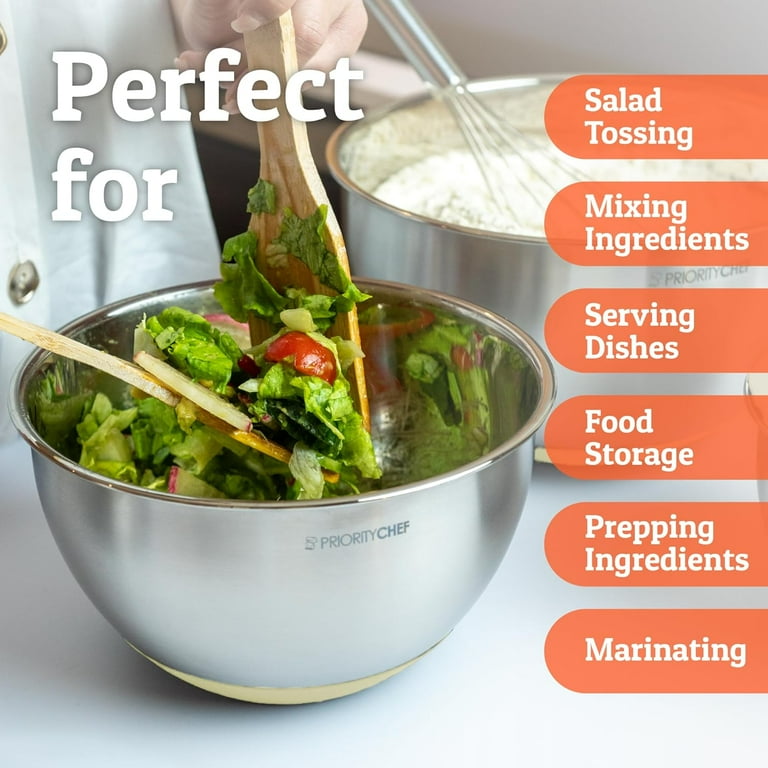 Priority Chef Premium Mixing Bowls with Airtight Lids, 5-Pc