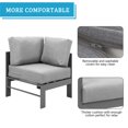 thumbnail image 6 of Patio Furniture Set, Outdoor Aluminum Sectional Sofa Couch - 3 Pieces All-Weather Metal Conversation Set Corner Sofas,Gray, 6 of 7