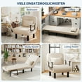 thumbnail image 6 of Furniliving 4 in 1 Convertible Sofa Bed, Folding Sleeper Chair Bed with 6-Position Adjustable Backrest & Pillow, Floor Single Chairs for Living Room, Bedroom, Office, Beige, 6 of 10