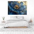 thumbnail image 3 of Mudket Canvas Wall Art Framed Ready to Hang, Blue Flower Gold Canvas Print, Abstract Floral Wall Decor Artwork for Living Room Bedroom Entryway Office, Botanical Pictures - 12"L x 8"W, 3 of 10