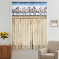 thumbnail image 3 of Western Horse Sheer Curtains 84 Inches Long, Farmhouse Wooden Grain Vintage Cowboy Barn Door Light Filering Curtains, Breathable Simi Curtain Privacy Drapes for Living Room Bedroom Window Treatment, 3 of 9