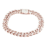 Miami Cuban Link 5.5CT Diamond Bracelet 10K Gold 10MM 8"-Rose Gold