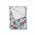 thumbnail image 2 of Chevron Soft Flannel Fleece Throw Blanket, Symmetric Stripes in Gradient Tone Arrows Classic Vintage Graphic, Cozy Plush for Indoor and Outdoor Use, 60" x 80", Turquoise Pale Grey, by Ambesonne, 2 of 6