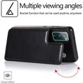 thumbnail image 3 of Design for Samsung S20 FE 5G/S20 Fan Edition Case with Tempered Glass Screen Protector Credit Card Holder Wallet Slot Stand Kickstand Flip Leather Protective Cover for Galaxy S FEcases 2020 Men Black, 3 of 12