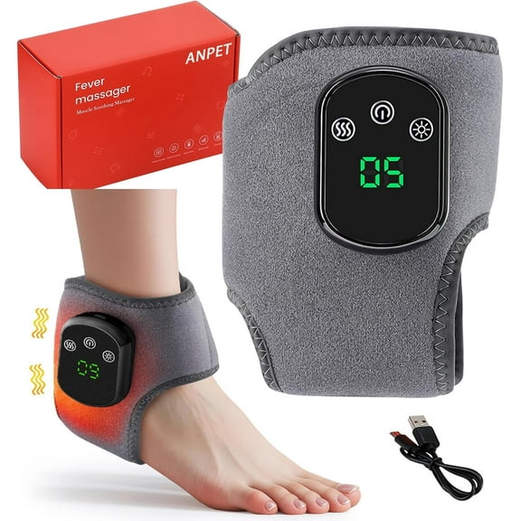 Foot Renew Triple Method Massager - Wireless 3-in-1 Foot Massager with Heat & Vibration, Portable Ankle Wrap for Plantar Fasciitis, Neuropathy, Tendonitis Pain Relief, Cordless & Rechargeable