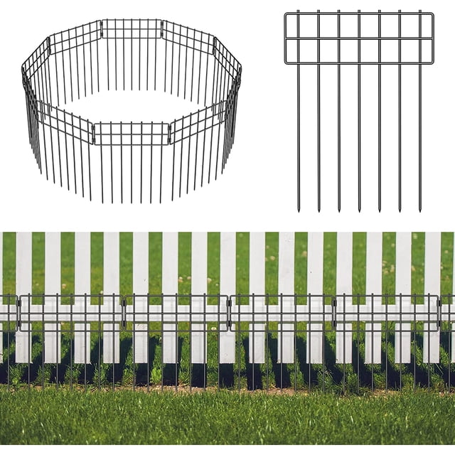 NEX 10Pcs Garden Fence Panels Lawn Flower Rustproof Animal Barrier Border Yard Decor