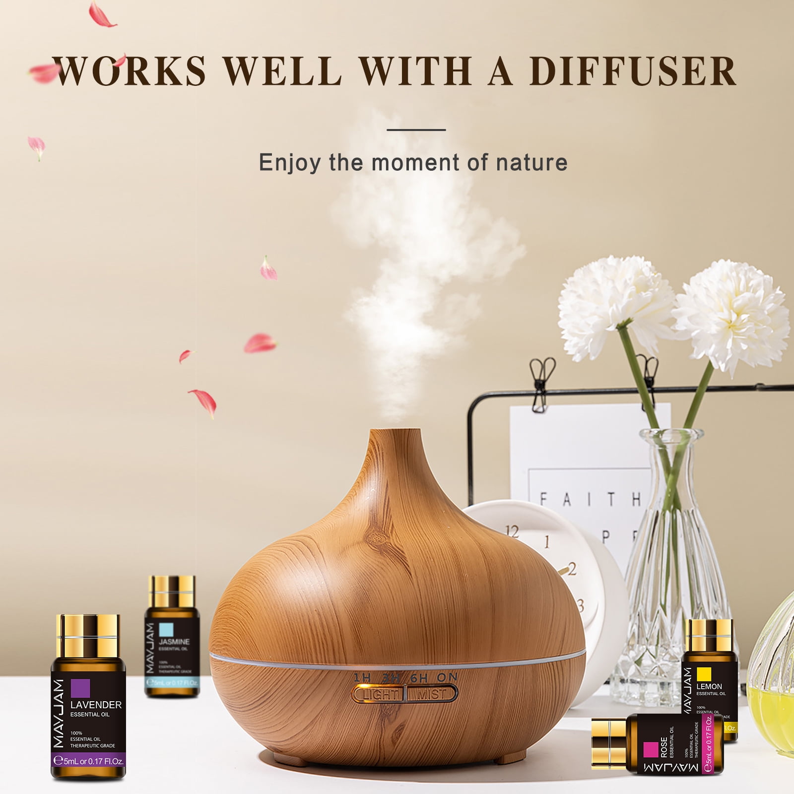 MAYJAM 35x5ml Essential Oils Set for Diffusers, Humidifiers, Massages, Aromatherapy, Candle Making, Skin & Hair Care