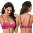 thumbnail image 5 of Curve Muse Womens Plus Size Push Up Add 1 Cup Underwire Perfect Shape Tshirt Bra-2PK-Navy,Hot Pink-36DDD, 5 of 7