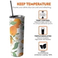 thumbnail image 6 of 20oz Orange Fruits Flowers White Pattern Skinny Tumblers Stainless Steel Tumbler with Lid and Straw,Vacuum Insulated Double Wall Travel Tumbler Cups with Cleaning Brush for Coffee,Tea, 6 of 6