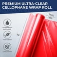 thumbnail image 2 of Red Cellophane Wrap 24'' x 100' Roll - Colored Cellophane Sheets for Craft Baskets, Gift Wrapping Supplies, Plastic Wrap for Gift Baskets, 2 of 4