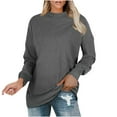 thumbnail image 2 of Puntoco Moda Mujer Otoño Invierno Sólido Cuello Redondo Jersey Manga Larga Tops Puntoco Puntoco-3575, 2 of 9