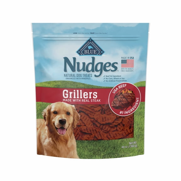 Blue Buffalo Nudges Grillers Natural Dog Treats, Steak, 48oz Bag