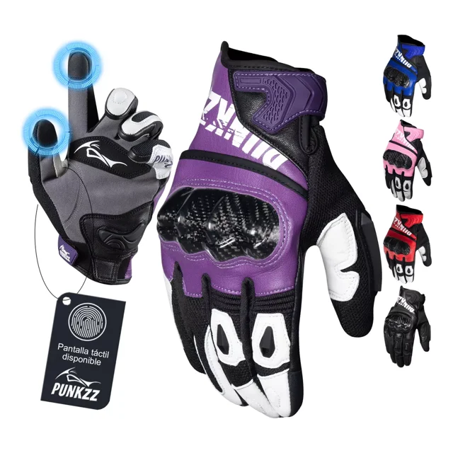 Guantes Para Motocicleta De Piel Punkzz Hombre Y Mujer Hpz01