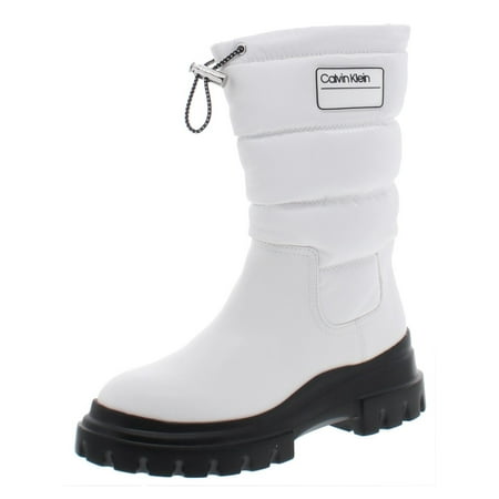 UPC 194060105628 product image for Calvin Klein Womens Laeton Mid-Calf Puffy Winter Boots White 6 Medium (B M) | upcitemdb.com