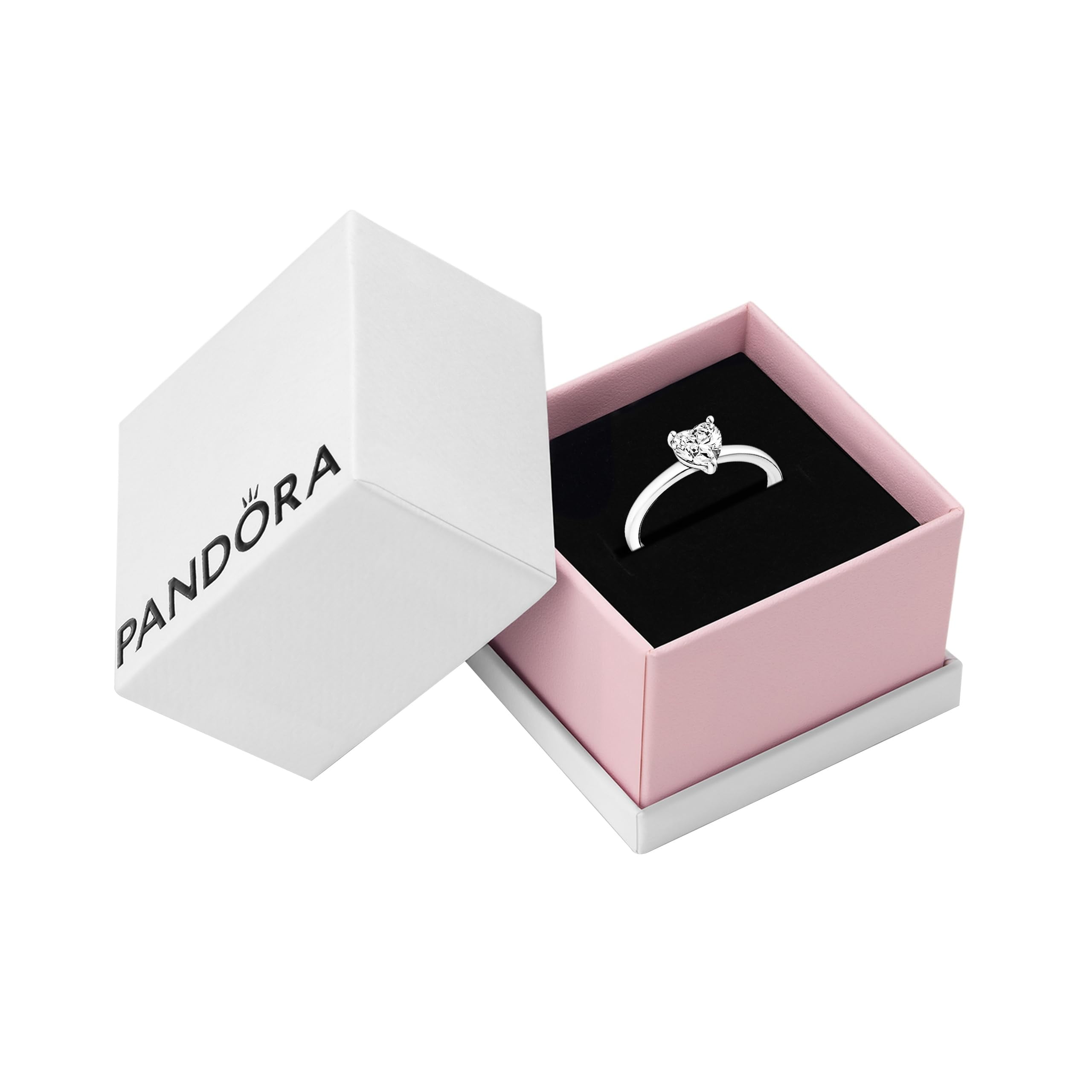 Pandora Sparkling Heart Solitaire Ring - Sterling Silver Ring for