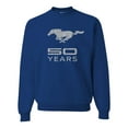 thumbnail image 2 of Wild Bobby, Ford Mustang Logo 50 Years Vintage Emblem, Cars and Trucks, Unisex Crewneck Graphic Sweatshirt, Royal, XX-Large, 2 of 4