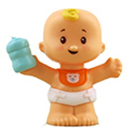 Replacement Part for Fisher-Price Little People Snuggle Twins Playset - GKP68 ~ Replacement Twin Girl Figure ~ Orange Bib with Bear ~ Blonde Curl