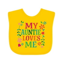 Inktastic My Auntie Loves Me Girls Girls Baby Bib