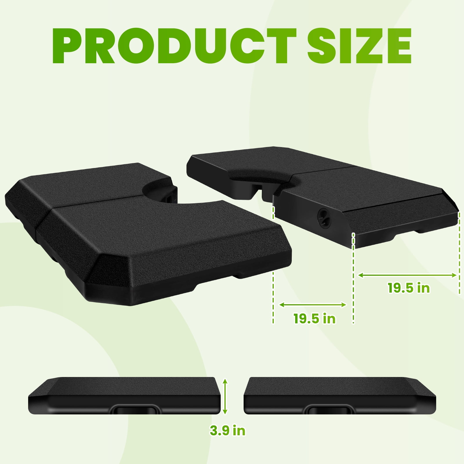 4-Piece Heavy-Duty Cantilever Offset Patio Umbrella Stand Square Base Plate Set, Stackable Storage Design, Weather Resistant, Patio Umbrella Base, Umbrella Stand Outdoor Base for Garden Patio