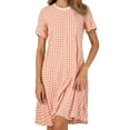 thumbnail image 4 of xinglv Clearance Nightgowns for Women Plus Size Soft,Summer Sleepwear Plus Size Homewear Sleepshirts Pajama Dress for Women Long Nightwear Orange M, 4 of 5