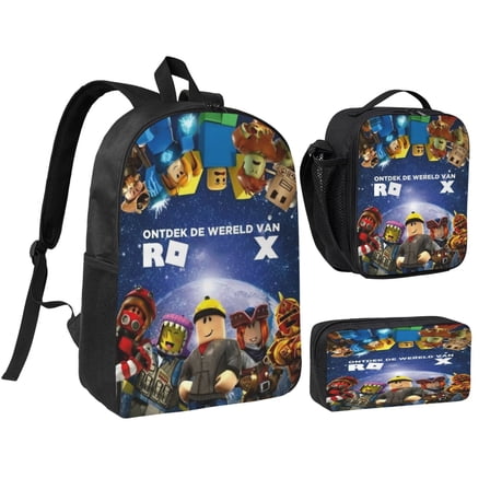 Game Anime Cartoon Backpack 3PCs Casual Backpack Set, Including A Backpack, A Lunch Bag, And A Pencil Case, Suitable For Casual Travel And Daily Carry