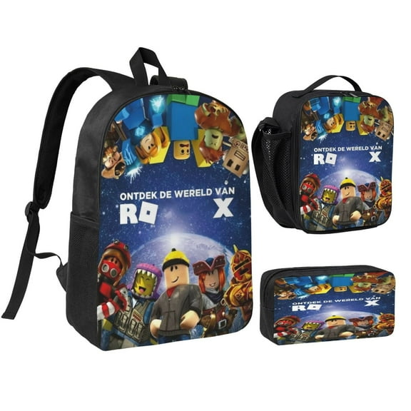 Game Anime Cartoon Backpack 3PCs Casual Backpack Set, Including A Backpack, A Lunch Bag, And A Pencil Case, Suitable For Casual Travel And Daily Carry