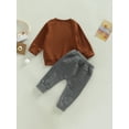 thumbnail image 5 of Elippeo Toddler Boys 2pcs Outfits 6M 12M 18M 24M 3Y Solid Color Long Sleeve Sweatshirt T-shirt and Elastic Casual Pants Suit, 5 of 10