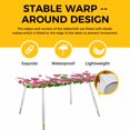thumbnail image 4 of Pink Spring Floral Table Cloths for 8 Foot Rectangle Tables, Butterfly Farmhouse Patio Waterproof Elastic Fitted Tablecloths, Washable Rectangular Table Cover for Camping, 4 of 8