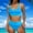 Blue, variant on Bzhegqhd Bikini Sets for Women High Waist Clearance,Swimsuits for Women 2 Piece Hawaiian Tropical Print Swim Cami Bra and Ruffles Bathing Sets Beachwear