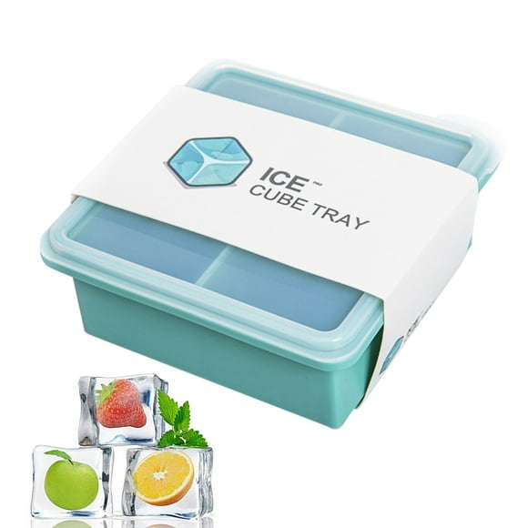 Dvkptbk Ice Cube Tray Camper Must Haves Silicone Ice Tray Bar Pudding Jelly Chocolate Making Mold 4 Ice Cubes With Lid Lightning Deals of Today - Summer Savings Clearance on Clearance