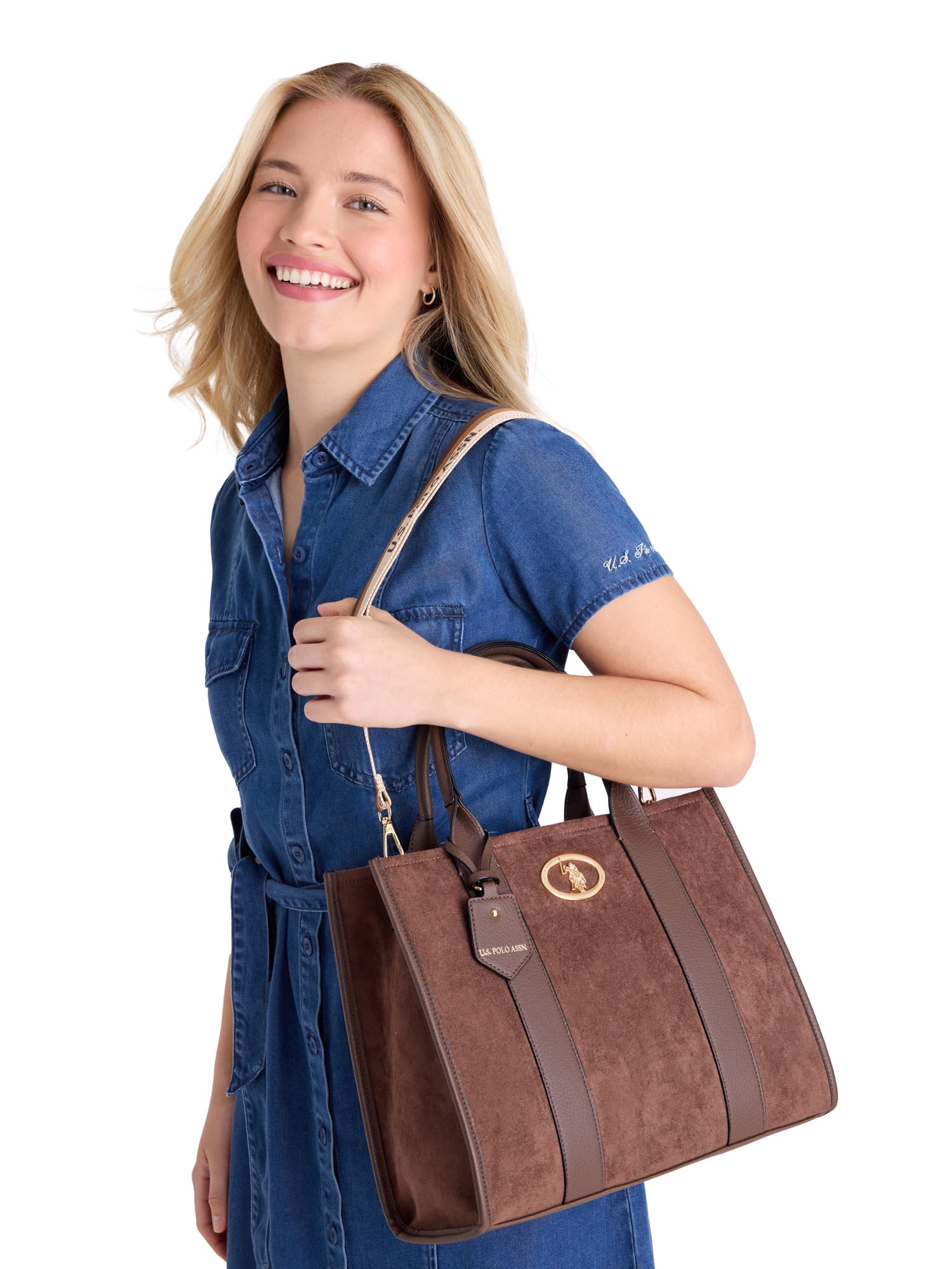 U.S. Polo Assn Women's Brown Heritage Tote