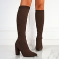 thumbnail image 2 of Chenyee Knee High Boots for Women Heel Pointed Toe Breathable Stretch Knit Sock Booties, 2 of 9