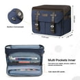 thumbnail image 3 of Mosiso Camera Case Crossbody Shoulder Messenger Bag, DSLR/SLR/Mirrorless Photography Vintage PU Leather Flap Gadget Bag with Rain Cover for Canon/Nikon/Sony Camera and Lens, Navy Blue, 3 of 7
