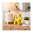 thumbnail image 3 of Contemporary Ceramic Balloon Dog Sculpture for Home Accent - Ornaments for Bathroom, Office, Room and Living Room Display Styling - Modern Figurine for Shelf or Coffee Table Decor - 7", Yellow, 3 of 12
