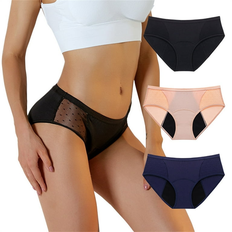 VOOPET 3Pack Leak Proof Menstrual Panties Physiological Underpants Women  Period Comfortable Underwear Waterproof Briefs