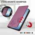 thumbnail image 5 of For Google Pixel 10a 6.3" 【RFID Blocking 】Protective Purse Case Double Butterfly Strong Magnetic Attachment/Closure, Card Slots/Pocket, PU Leather Flip Wallet Case,Violet,For Google Pixel 10a, 5 of 7