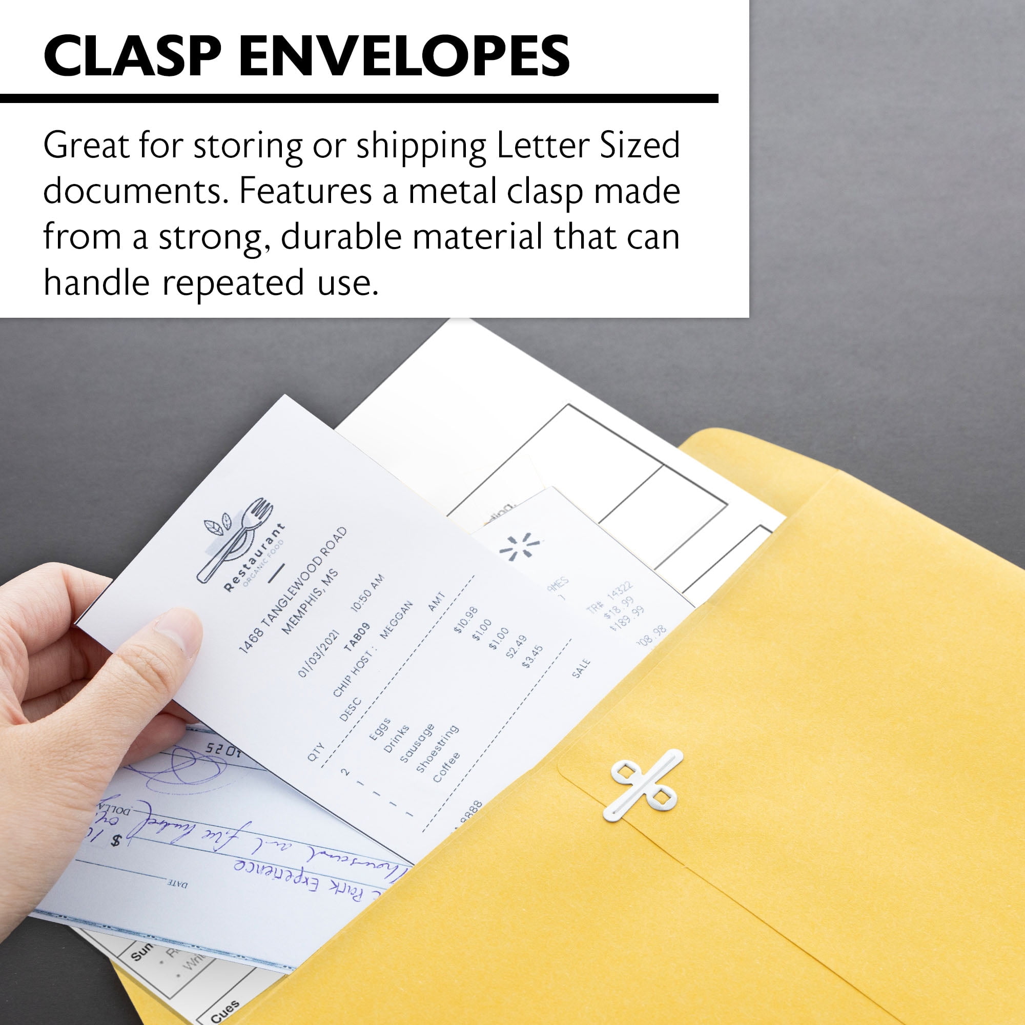 BAZIC Catalog Envelope 10" x 13" Gummed Seal Eyelet Closure, 500-Count