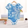thumbnail image 6 of Blue Snowflakes Pure Cotton Bodysuit Short Sleeve Pajamas One-Piece Romper Unisex 12M, 6 of 6