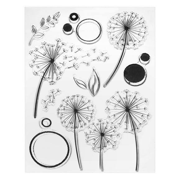 Transparent Silicone Stamps, 1 Pcs Dandelion Clear Stamps for Card Making Decoration DIY Craft, Clear