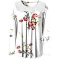 thumbnail image 3 of PATLOLLAV T-Shirt for Women 2022,Women's Loose Long Sleeve Print Tunic Tops Lace Panel Pleated T-Shirts Blouses, 3 of 6