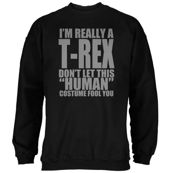 Halloween Human T-Rex Costume Mens Sweatshirt Black MD