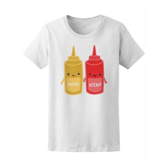 Kawaii Cute Mustard And Ketchup T-Shirt Women -Image by Shutterstock, Female Medium